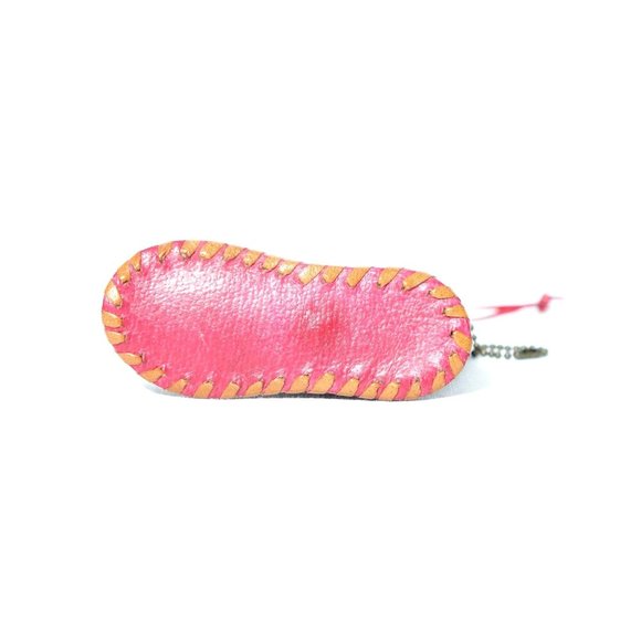 Vintage Coin Purse Tooled Leather Change Holder Pouch Stash Keychain Shoe Black - Picture 5 of 6